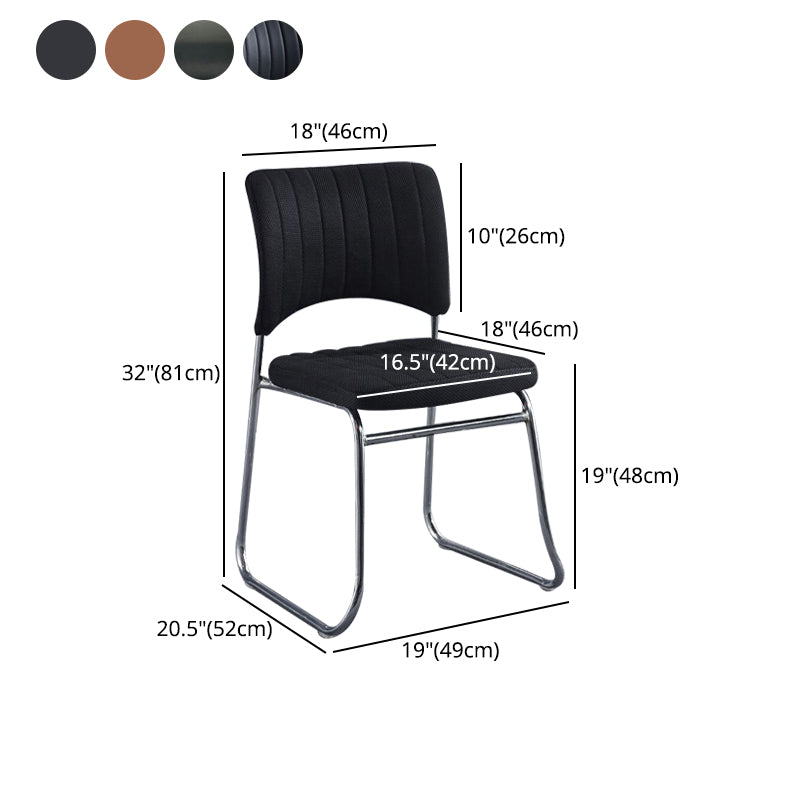 Modern Dining Chair Armless Chairs for Kitchen with Metal Legs