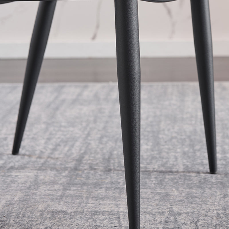 Industrial Dining Room Side Chairs Faux Leather Arm Open Chair for Kitchen