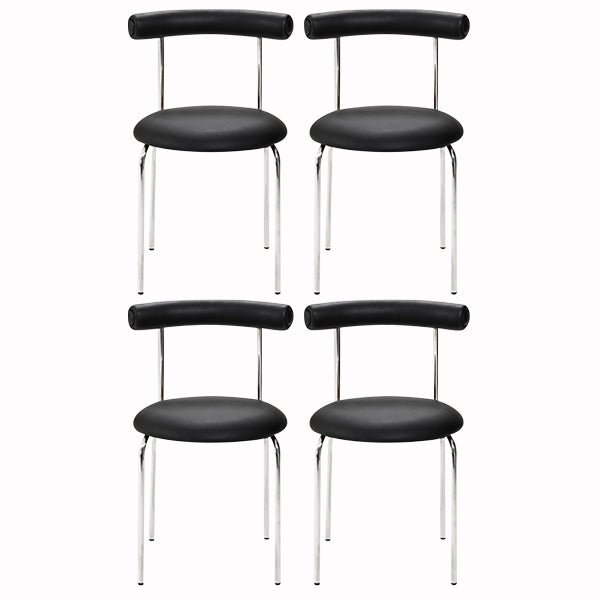 Modern Armless Dining Chairs Stackable Low Back Dining Chair