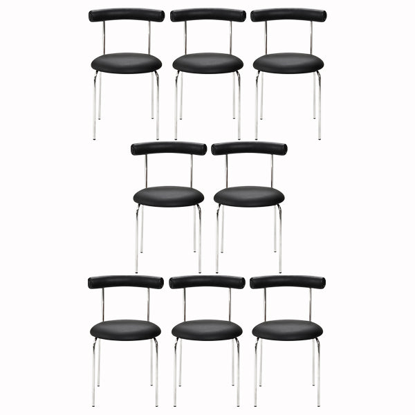 Modern Armless Dining Chairs Stackable Low Back Dining Chair
