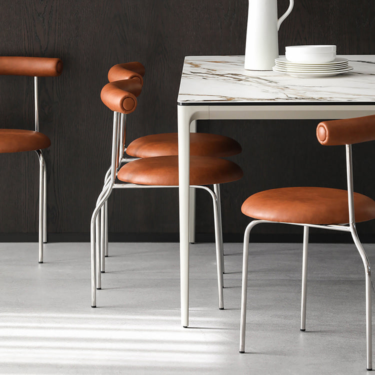 Modern Armless Dining Chairs Stackable Low Back Dining Chair