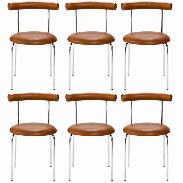 Modern Armless Dining Chairs Stackable Low Back Dining Chair