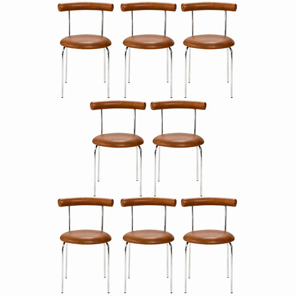 Modern Armless Dining Chairs Stackable Low Back Dining Chair