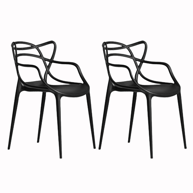 Scandinavian Stackable Dining Chairs Plastic Armless Dining Side Chair