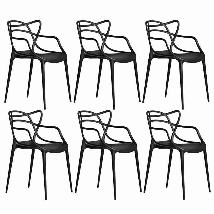 Scandinavian Stackable Dining Chairs Plastic Armless Dining Side Chair