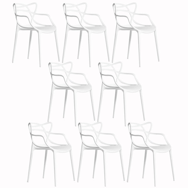 Scandinavian Stackable Dining Chairs Plastic Armless Dining Side Chair