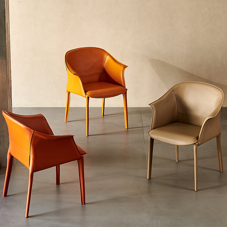 Faux Leather Dining Arm Chair Contemporary Dining and Accent Chairs