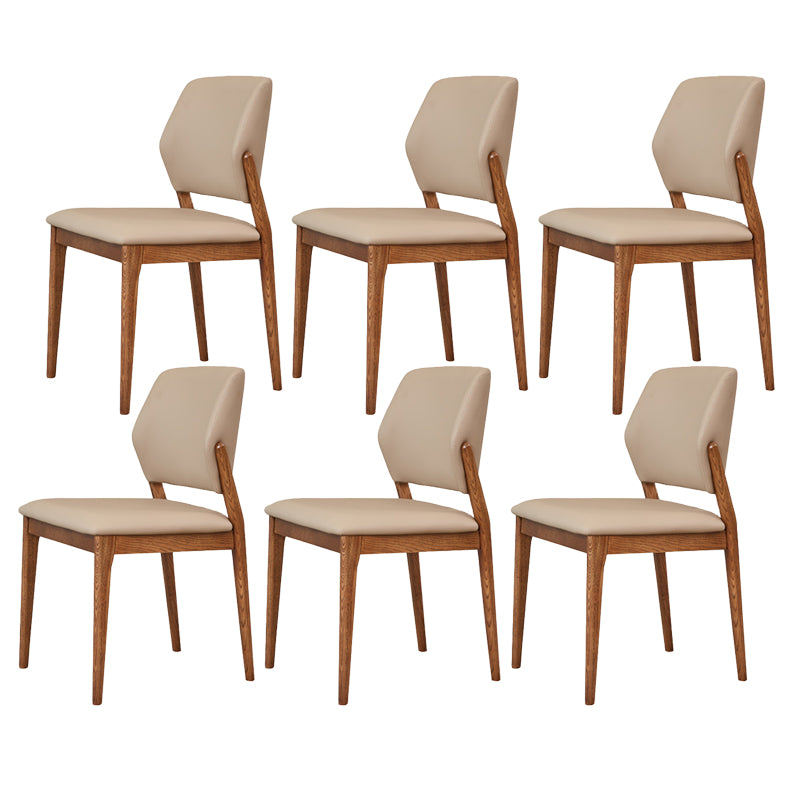 Ash Wood Legs Side Chair Modern Armless Dining Chairs with Upholstered
