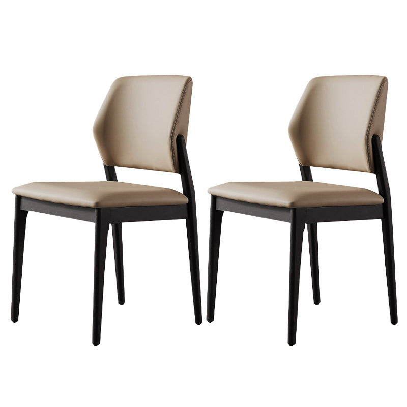 Ash Wood Legs Side Chair Modern Armless Dining Chairs with Upholstered