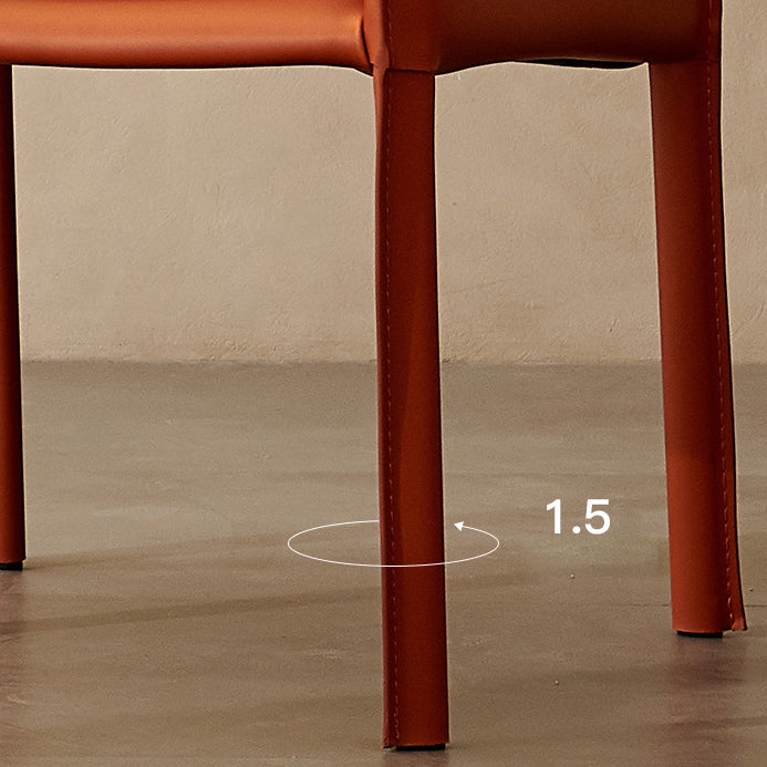 Modern Arm Dining Chair Faux Leather Low Back Dining Side Chair