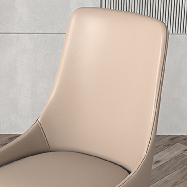 Modern Dining Room Chair Faux Leather and Wood Dining Side Chair