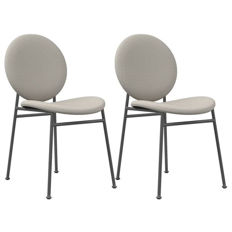 Metal Legs Dining Chairs Fabric Armless Dining Side Chair for Home
