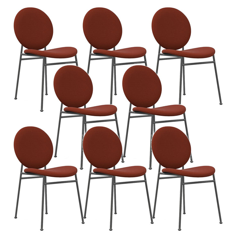 Metal Legs Dining Chairs Fabric Armless Dining Side Chair for Home