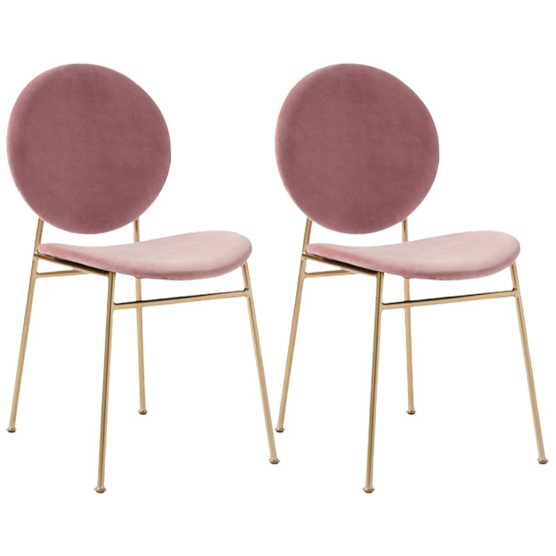 Metal Legs Dining Chairs Fabric Armless Dining Side Chair for Home