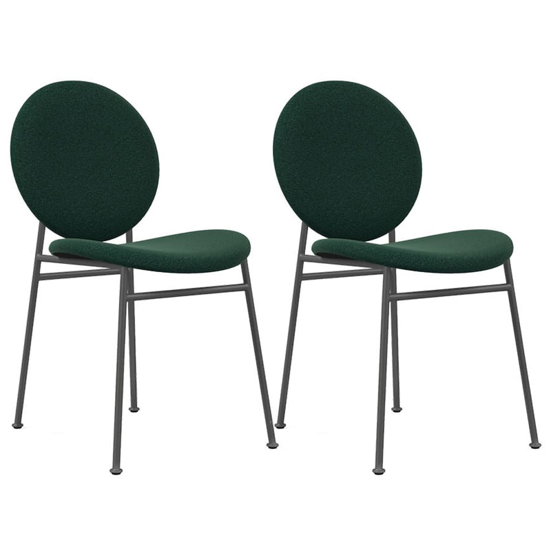 Metal Legs Dining Chairs Fabric Armless Dining Side Chair for Home