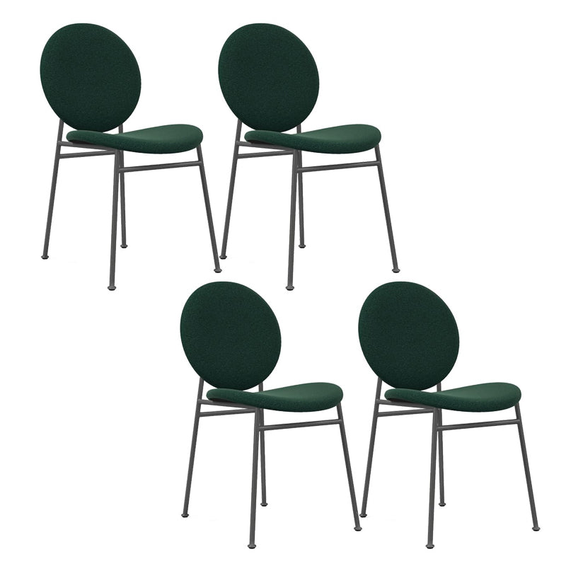 Metal Legs Dining Chairs Fabric Armless Dining Side Chair for Home