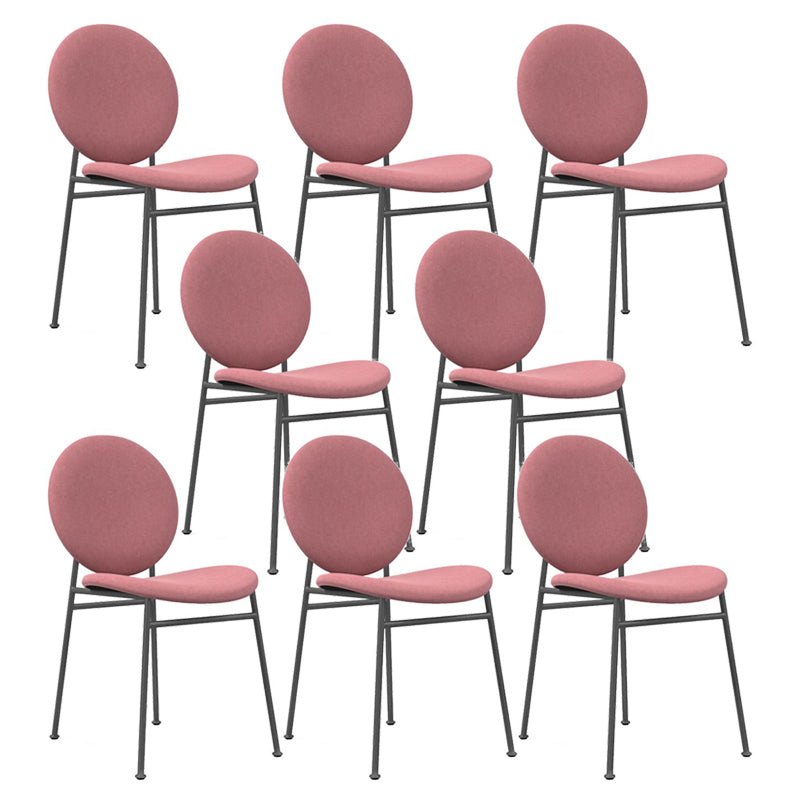 Metal Legs Dining Chairs Fabric Armless Dining Side Chair for Home