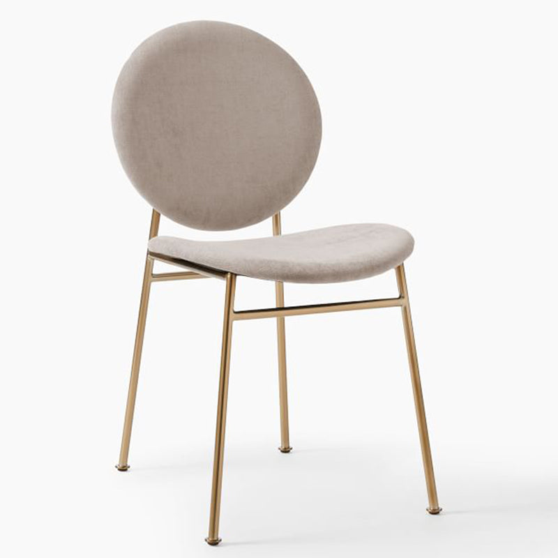 Metal Legs Dining Chairs Fabric Armless Dining Side Chair for Home