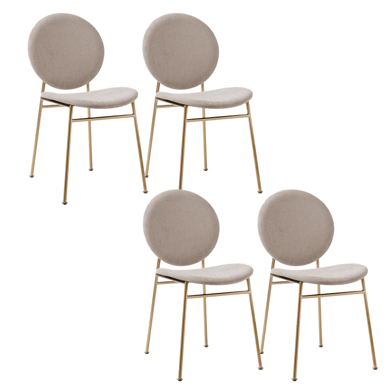 Metal Legs Dining Chairs Fabric Armless Dining Side Chair for Home