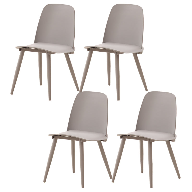 Scandinavian Plastic Dining Chairs Armless Low Back Dining Side Chair