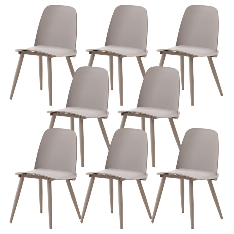 Scandinavian Plastic Dining Chairs Armless Low Back Dining Side Chair