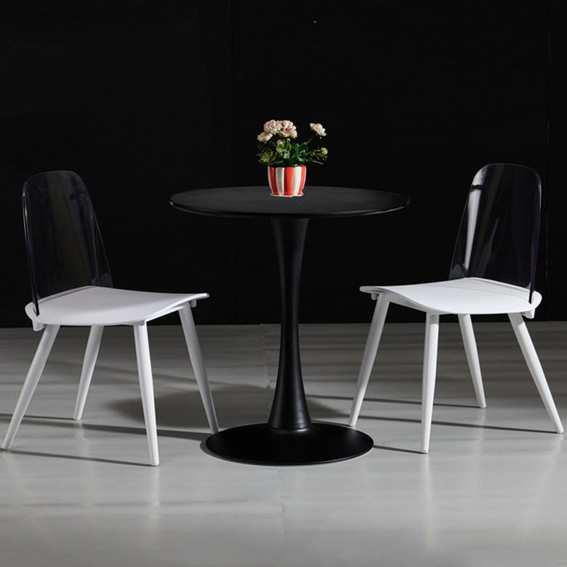 Scandinavian Plastic Dining Chairs Armless Low Back Dining Side Chair
