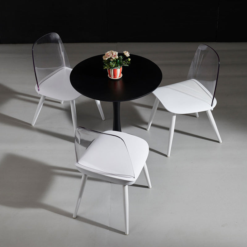 Scandinavian Plastic Dining Chairs Armless Low Back Dining Side Chair