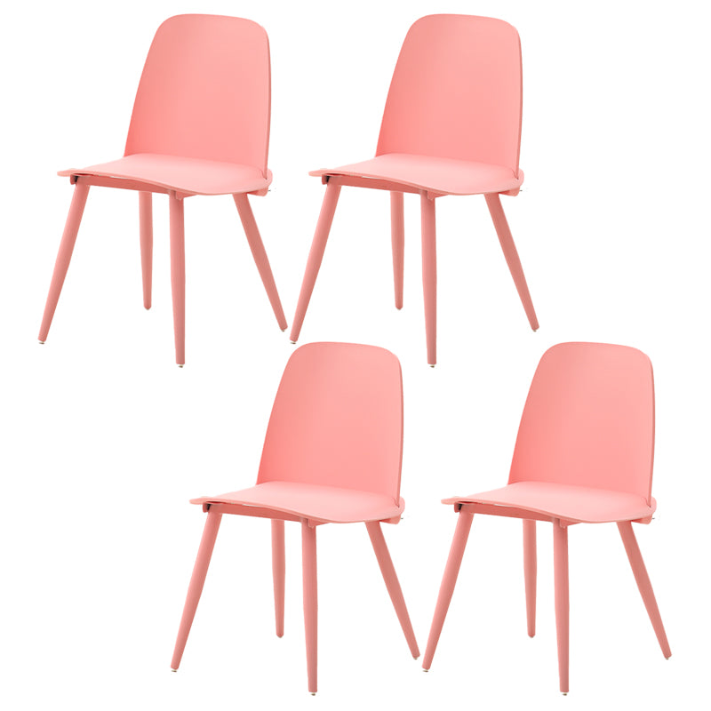 Scandinavian Plastic Dining Chairs Armless Low Back Dining Side Chair