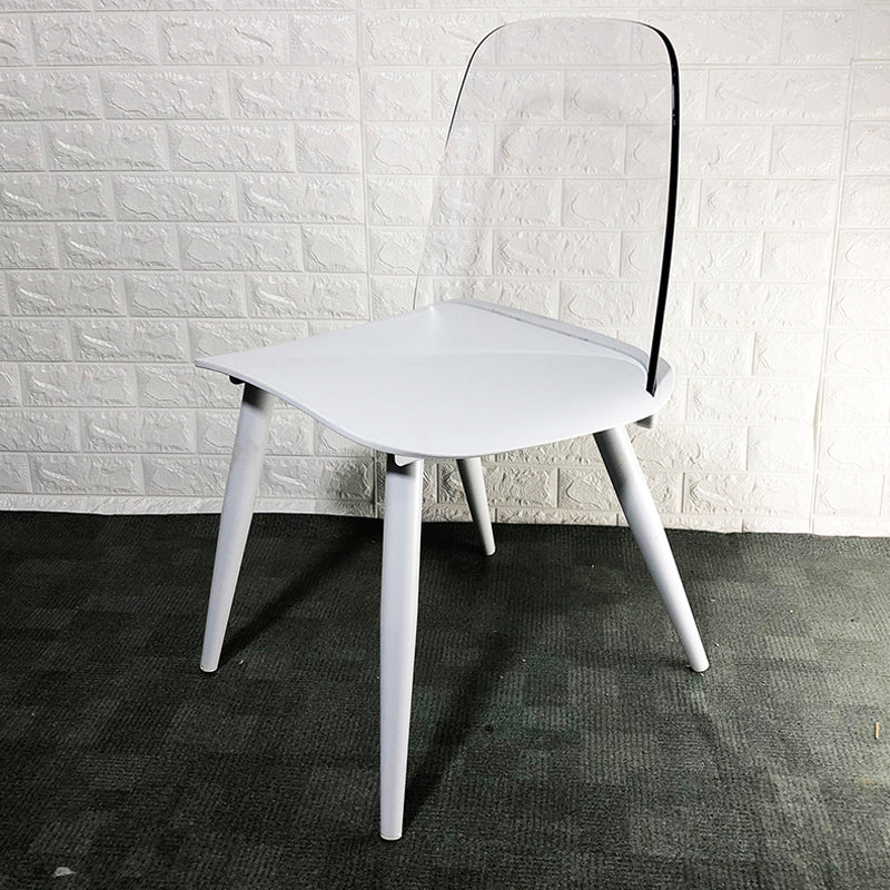 Scandinavian Plastic Dining Chairs Armless Low Back Dining Side Chair