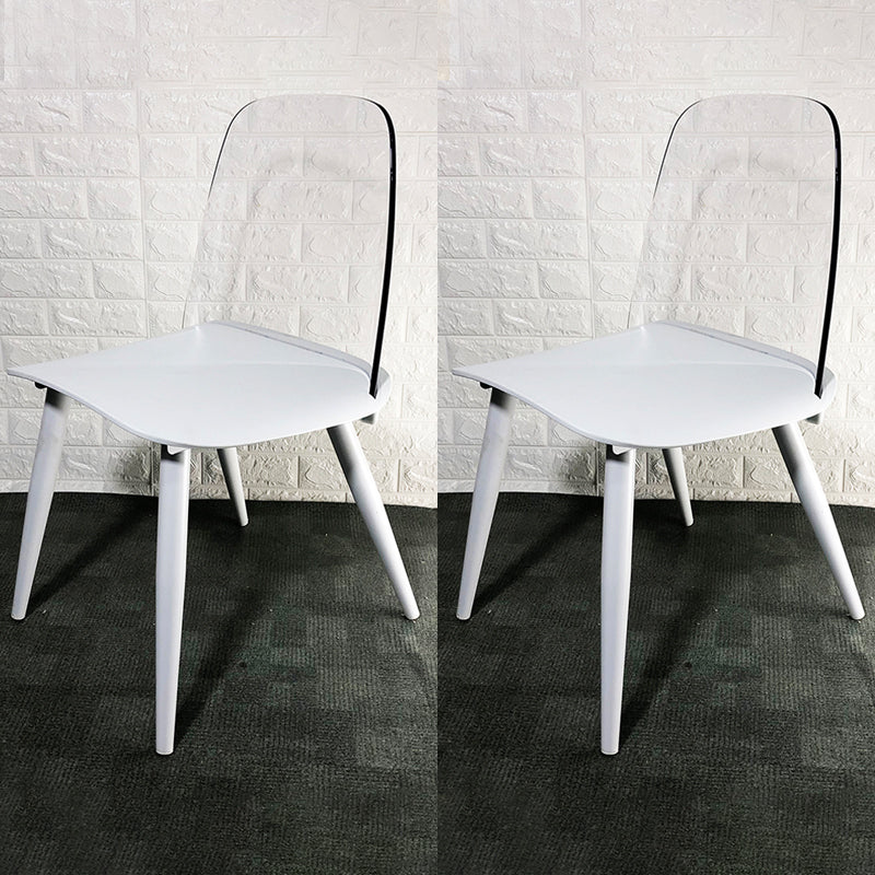 Scandinavian Plastic Dining Chairs Armless Low Back Dining Side Chair