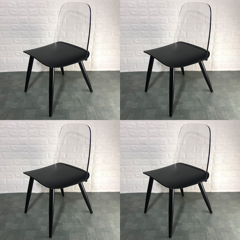 Scandinavian Plastic Dining Chairs Armless Low Back Dining Side Chair