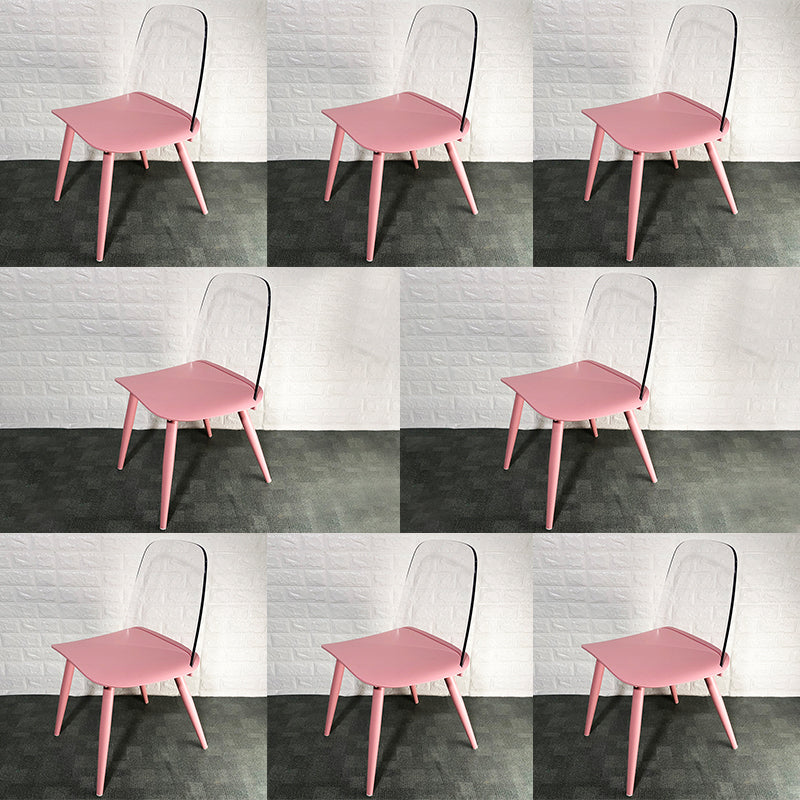 Scandinavian Plastic Dining Chairs Armless Low Back Dining Side Chair