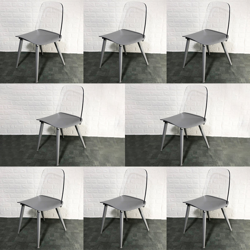 Scandinavian Plastic Dining Chairs Armless Low Back Dining Side Chair