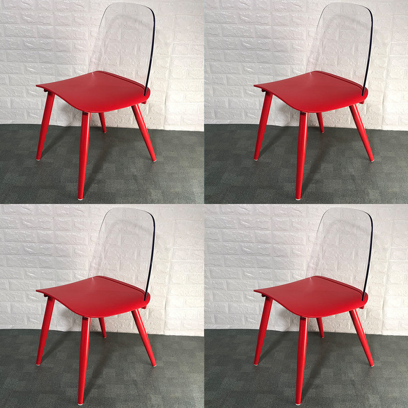 Scandinavian Plastic Dining Chairs Armless Low Back Dining Side Chair