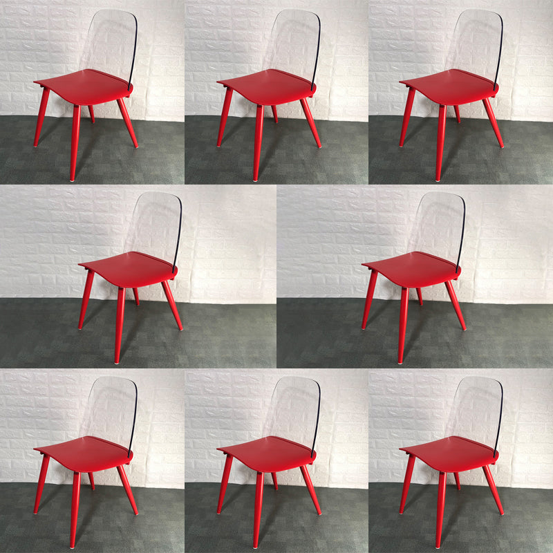 Scandinavian Plastic Dining Chairs Armless Low Back Dining Side Chair