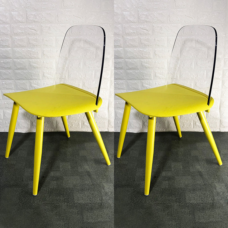 Scandinavian Plastic Dining Chairs Armless Low Back Dining Side Chair