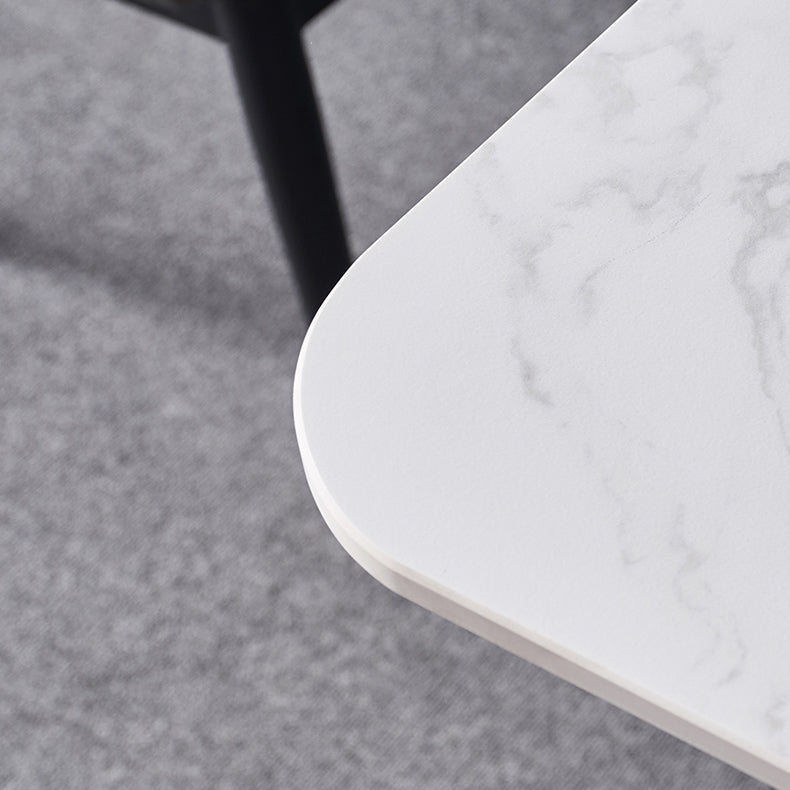 White Stone Top Dinette Set 1/4/5 Pieces Modern Indoor Dining Table Set