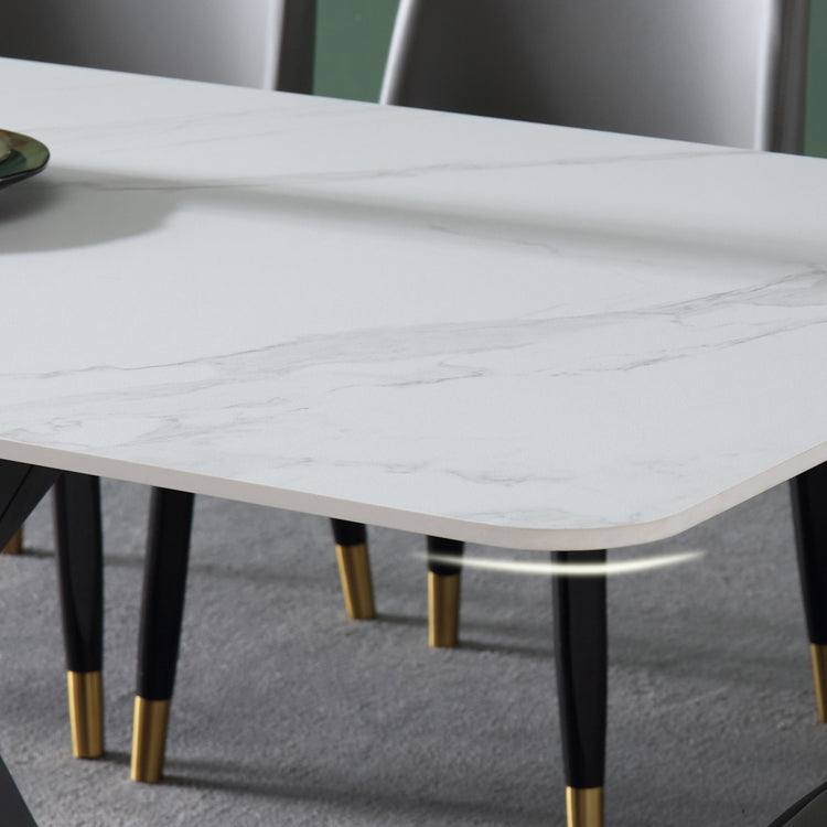 White Stone Top Dinette Set 1/4/5 Pieces Modern Indoor Dining Table Set