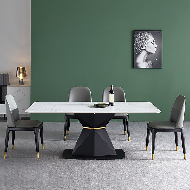 White Stone Top Dinette Set 1/4/5 Pieces Modern Indoor Dining Table Set