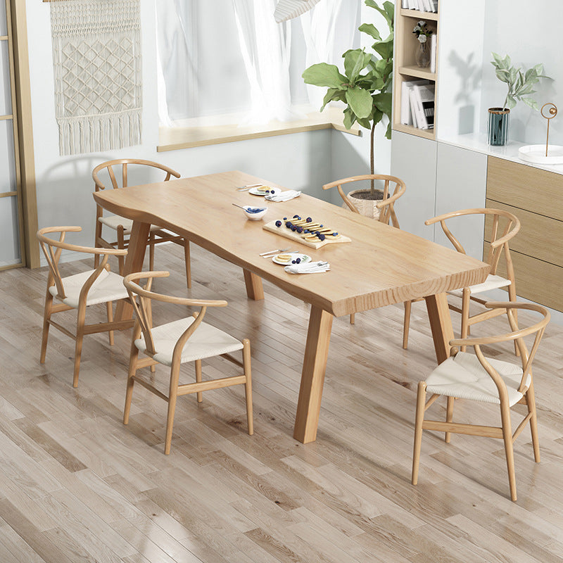 Modern Dining Set 1/2/5/7 Pcs Rectangle Solid Wood Dining Table and Chairs