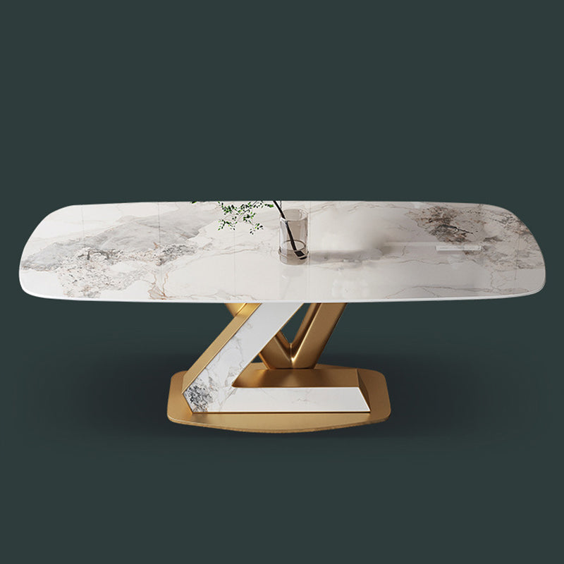 Stone Dining Table Set 1/4/5/7 Pcs Modern Dining Table with Armless Chairs