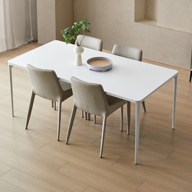 Designer Rectangle 1/4/5/7 Pieces Dining Table Set Indoor Legs Dinette Set in White