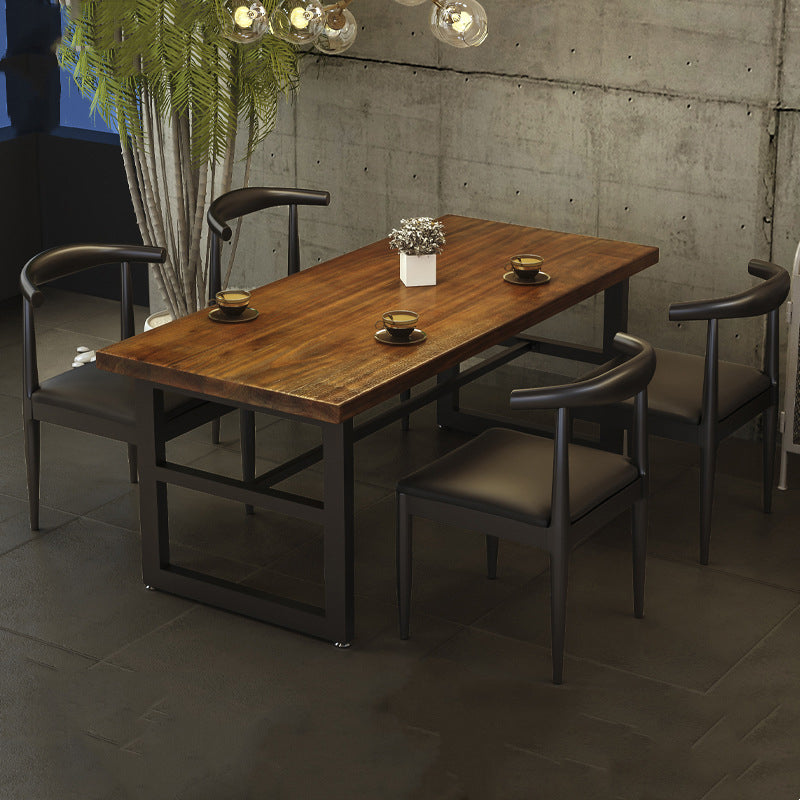 Industrial  1/5 Pieces Dining Set Rectangle Pine Wood Dining Table for Dining Room