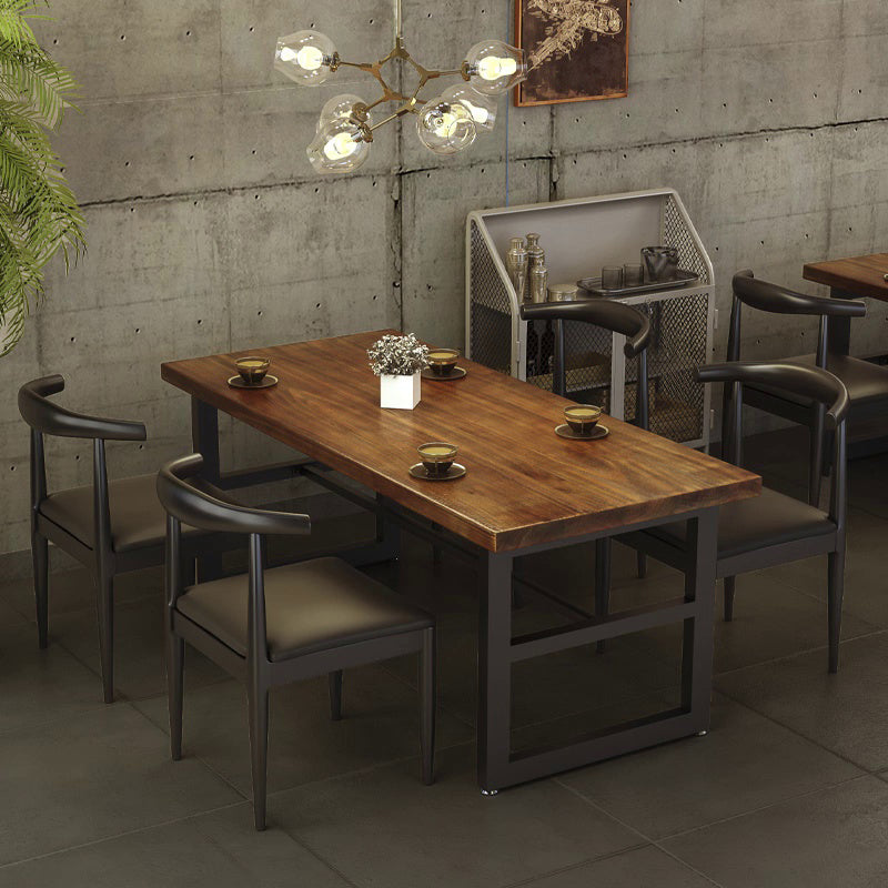 Industrial  1/5 Pieces Dining Set Rectangle Pine Wood Dining Table for Dining Room