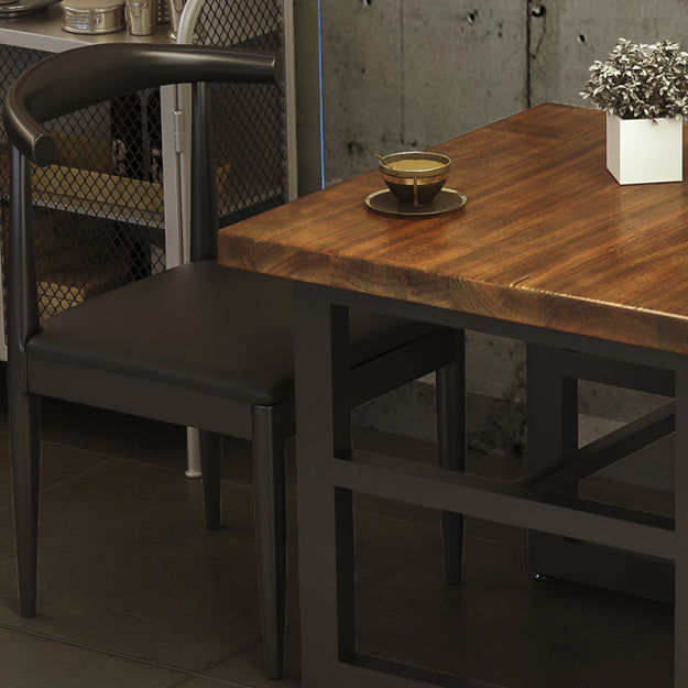 Industrial  1/5 Pieces Dining Set Rectangle Pine Wood Dining Table for Dining Room