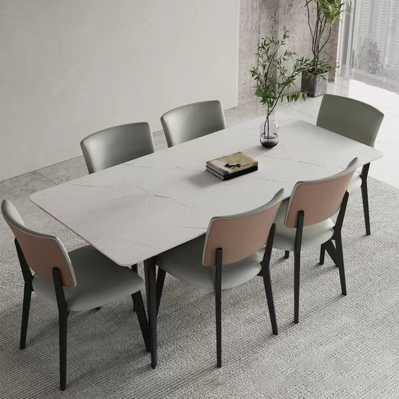 Modern Style Sintered Stone Dining Table Set Wood 1/2/5/7 Pieces Dining Set