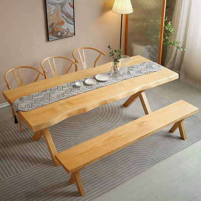 Modern 1/4/5 Pieces Dining Set Rectangle Pine Wood Dining Table for Dining Room Kitchen