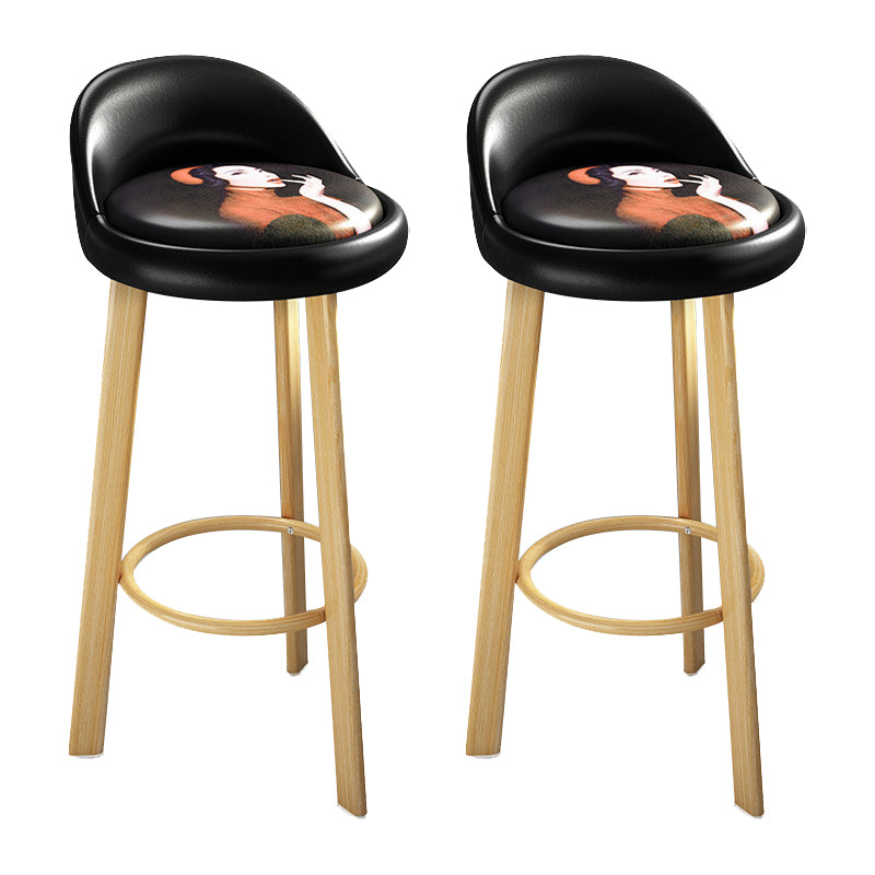 Contemporary Wood Stool Fabric Cushion in Matte Finish for Home