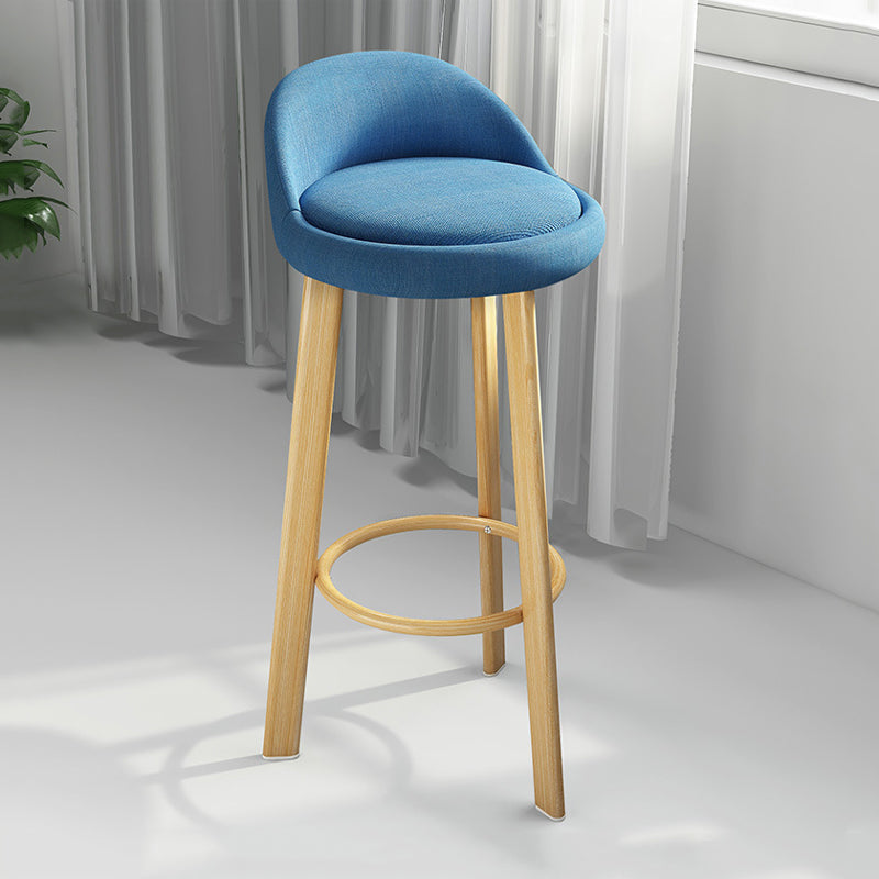 Contemporary Wood Stool Fabric Cushion in Matte Finish for Home