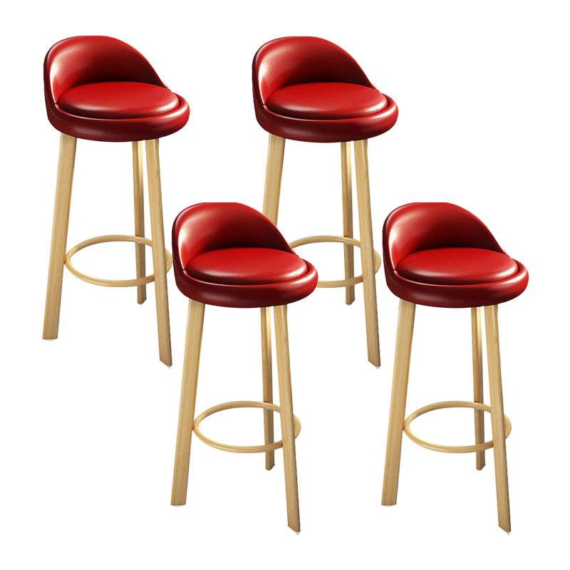 Contemporary Wood Stool Fabric Cushion in Matte Finish for Home